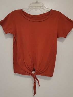Billabong Rust Short-Sleeve Tie-Front Tee
